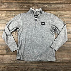 Mens The North Face 1/4 Zipped Fleece Sweater Size M Gray Black